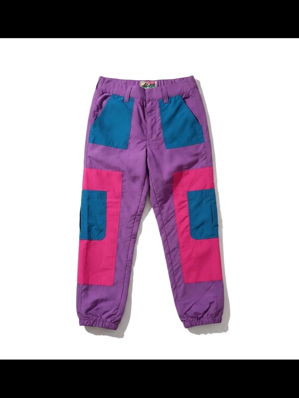 Alab Women Windbreaker Pants in Purple, Pink & Teal